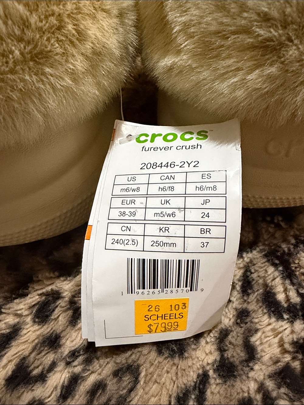 CROCS Furever Crush Plush Lined Clogs - Cream - Picture 2 of 6